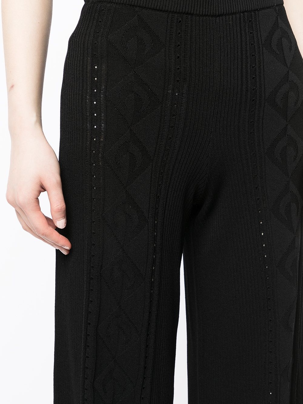 Crescent Moon-pattern wide-leg trousers - 5