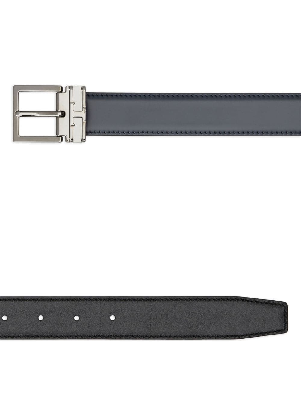 reversible leather buckle belt - 2