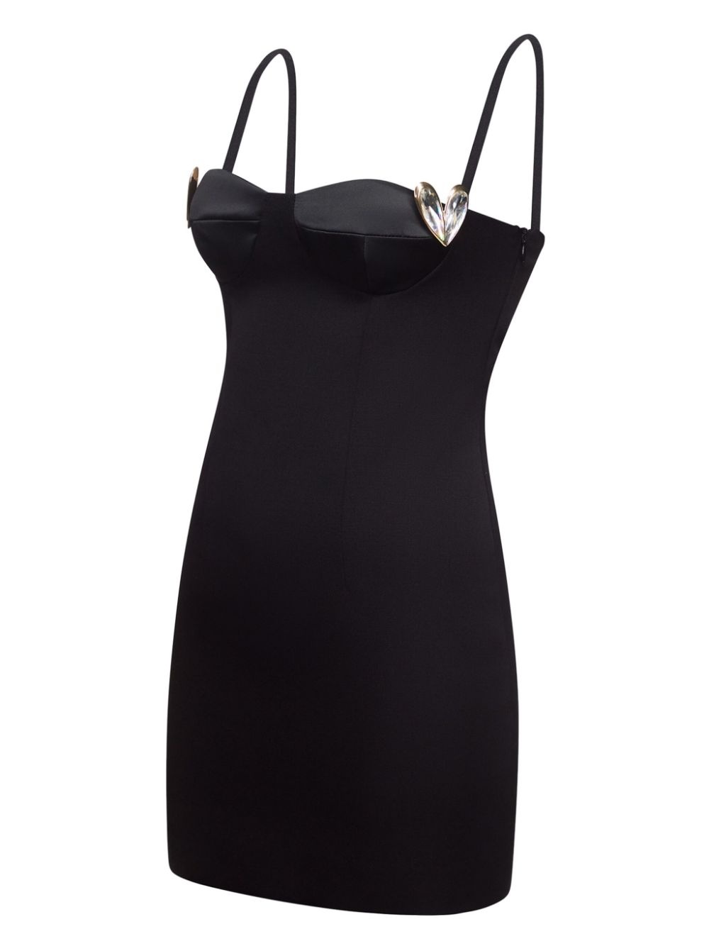 heart-motif twill mini dress - 7