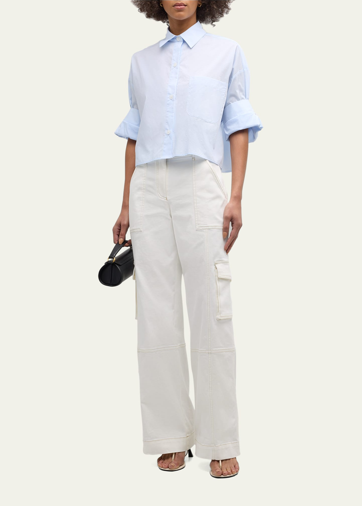 Next Ex Cropped Shirt in Superfine Cotton - 2