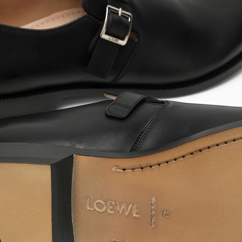 Loewe Campo Black Calfskin Derby With Buckle Men - 5