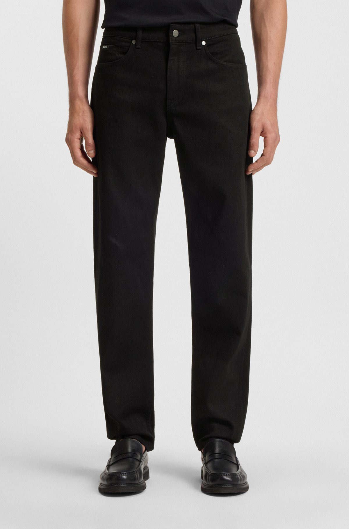 MAINE REGULAR-FIT JEANS IN BLACK SUPER-SOFT ITALIAN DENIM - 2