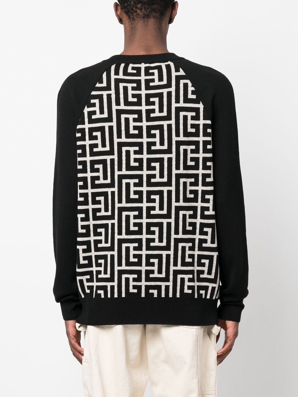monogram panelled jumper - 4