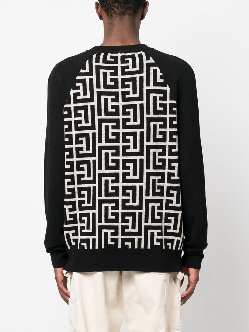 monogram panelled jumper 4
