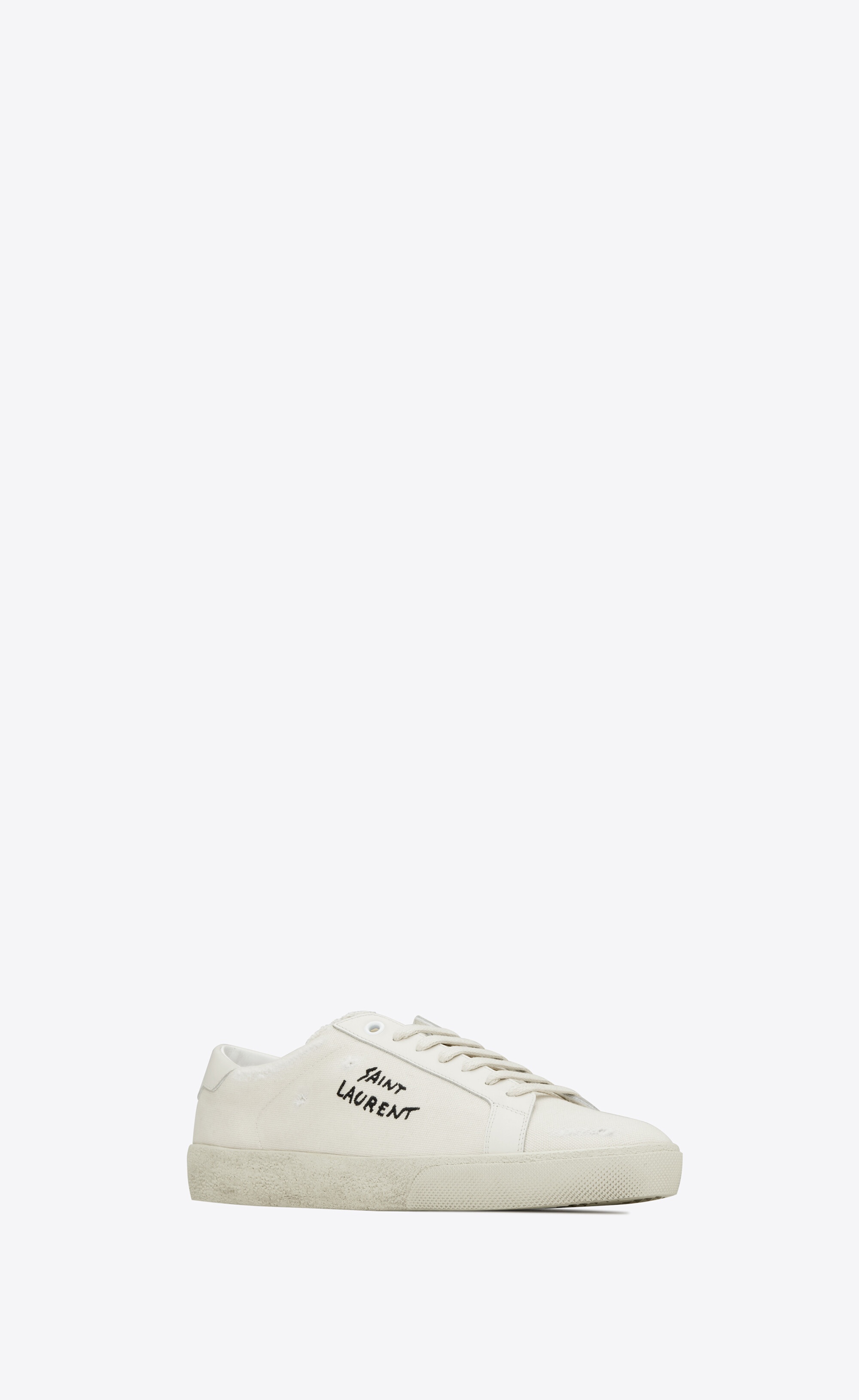 court classic sl/06 embroidered sneakers in canvas and leather - 4