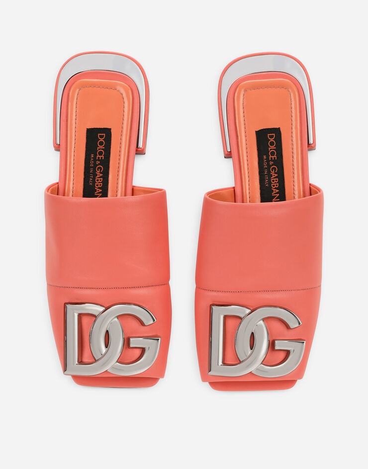 Nappa leather sliders with DG logo - 4