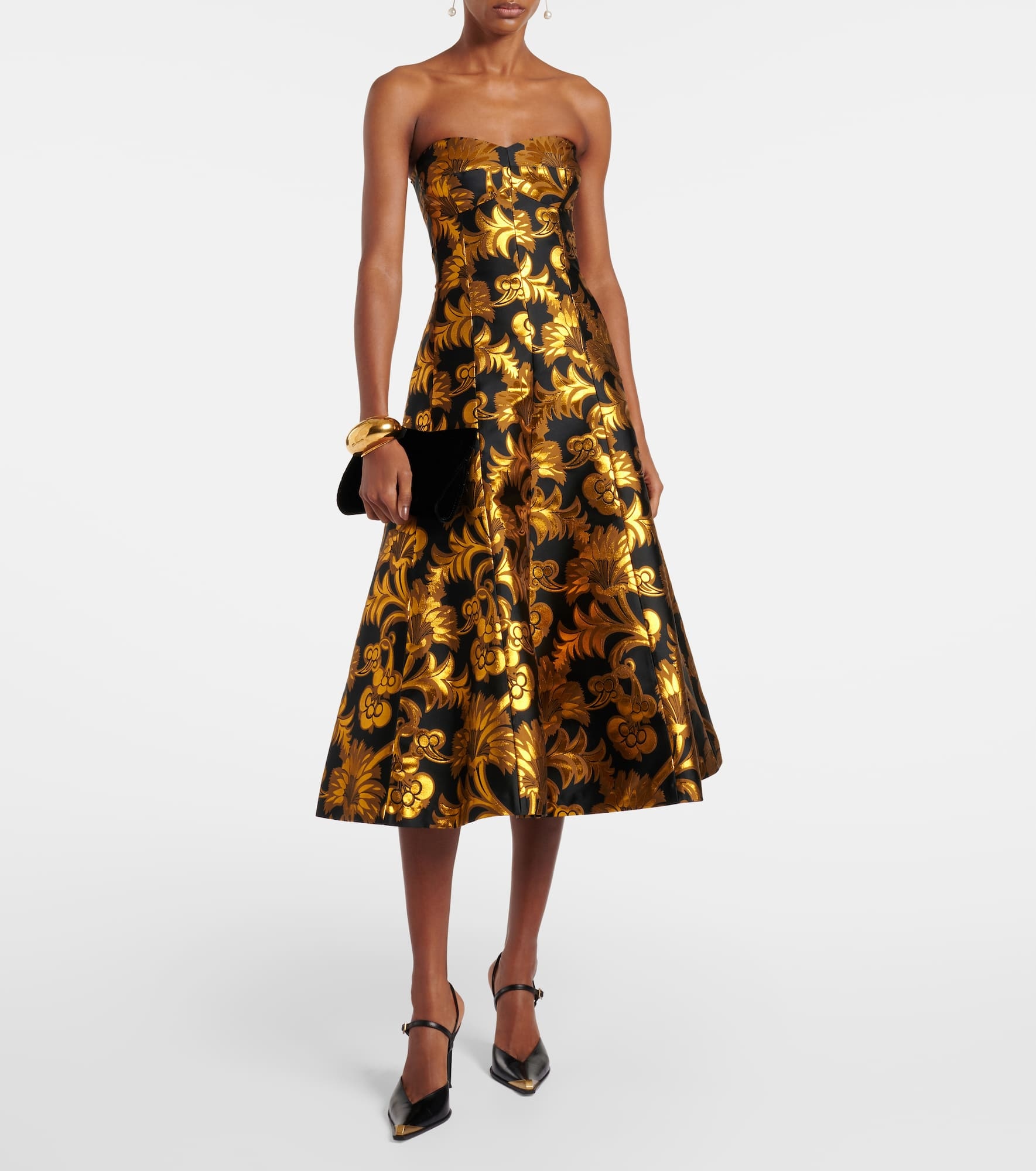 Semi-sheer strapless lamé maxi dress - 2