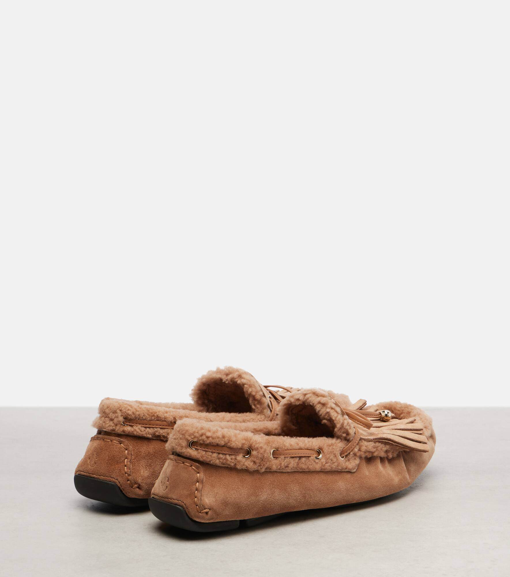 Manon F shearling-lined suede boat shoes - 2