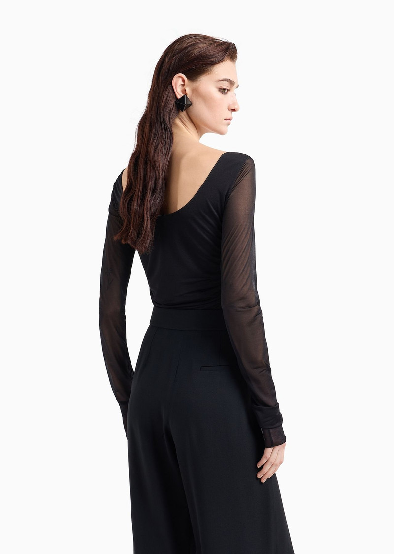 Draped chiffon jersey jumper 3