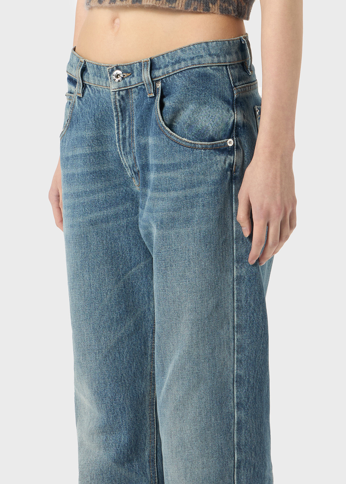 STRAIGHT LEG JEANS WITH LOGO PRINT - 5
