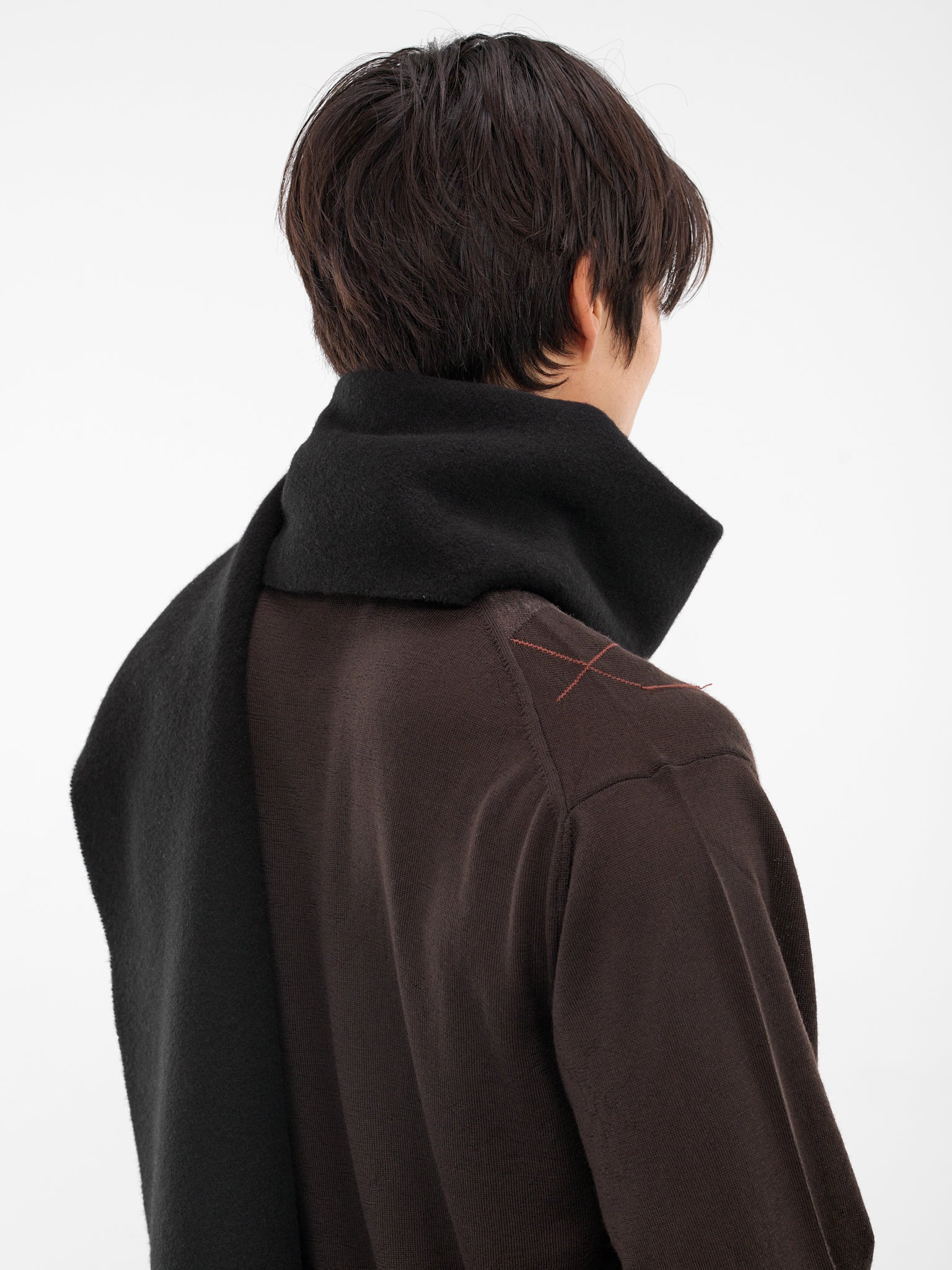 Black Wool Estate Scarf - 3