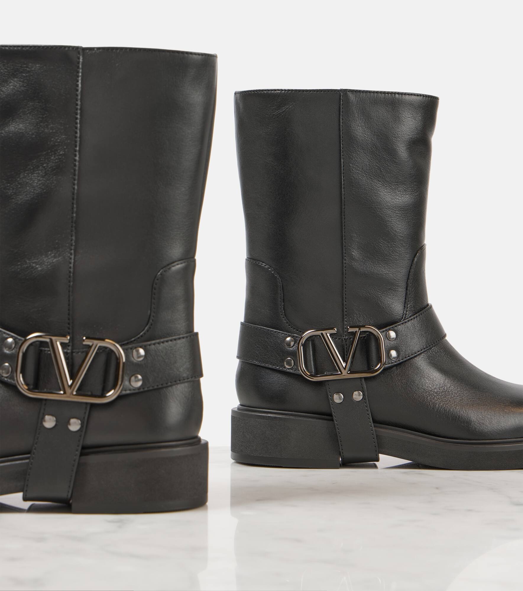 VLogo Signature leather biker boots - 6