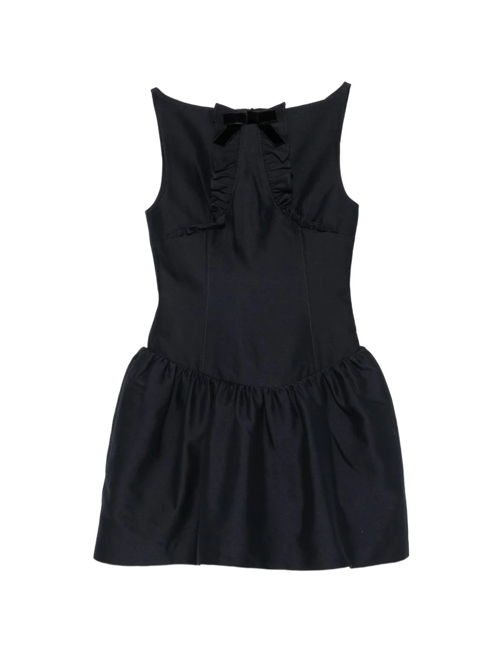 ruffled bow-detail mini dress - 1
