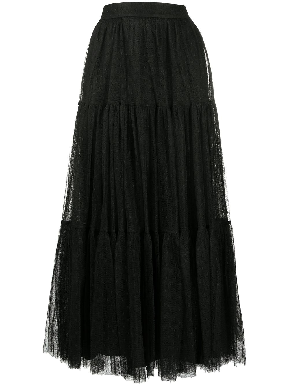 point d'esprit pleated skirt - 1