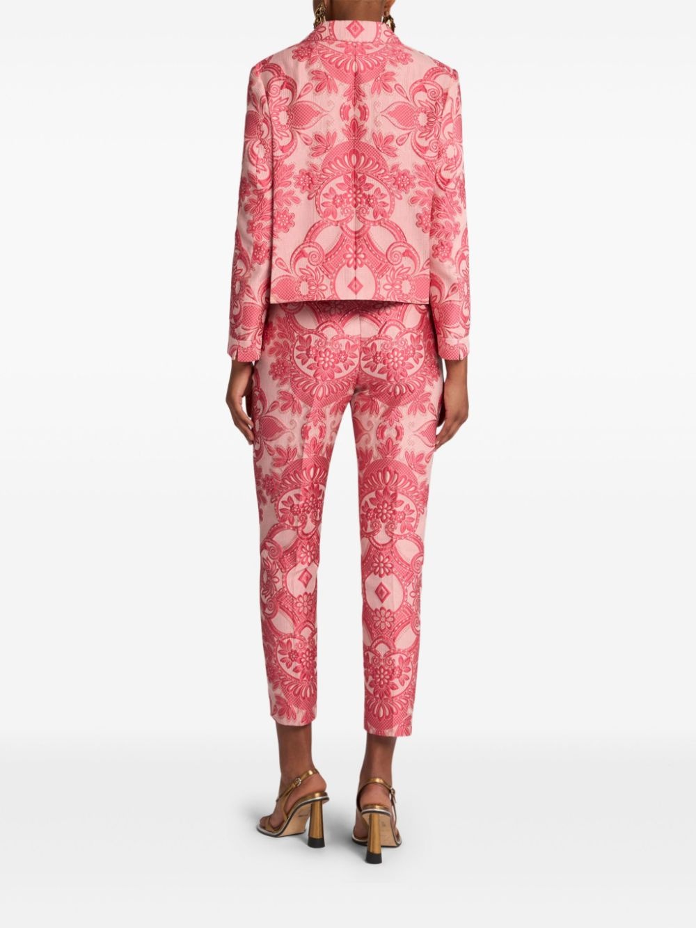 floral brocade-effect jacket - 3