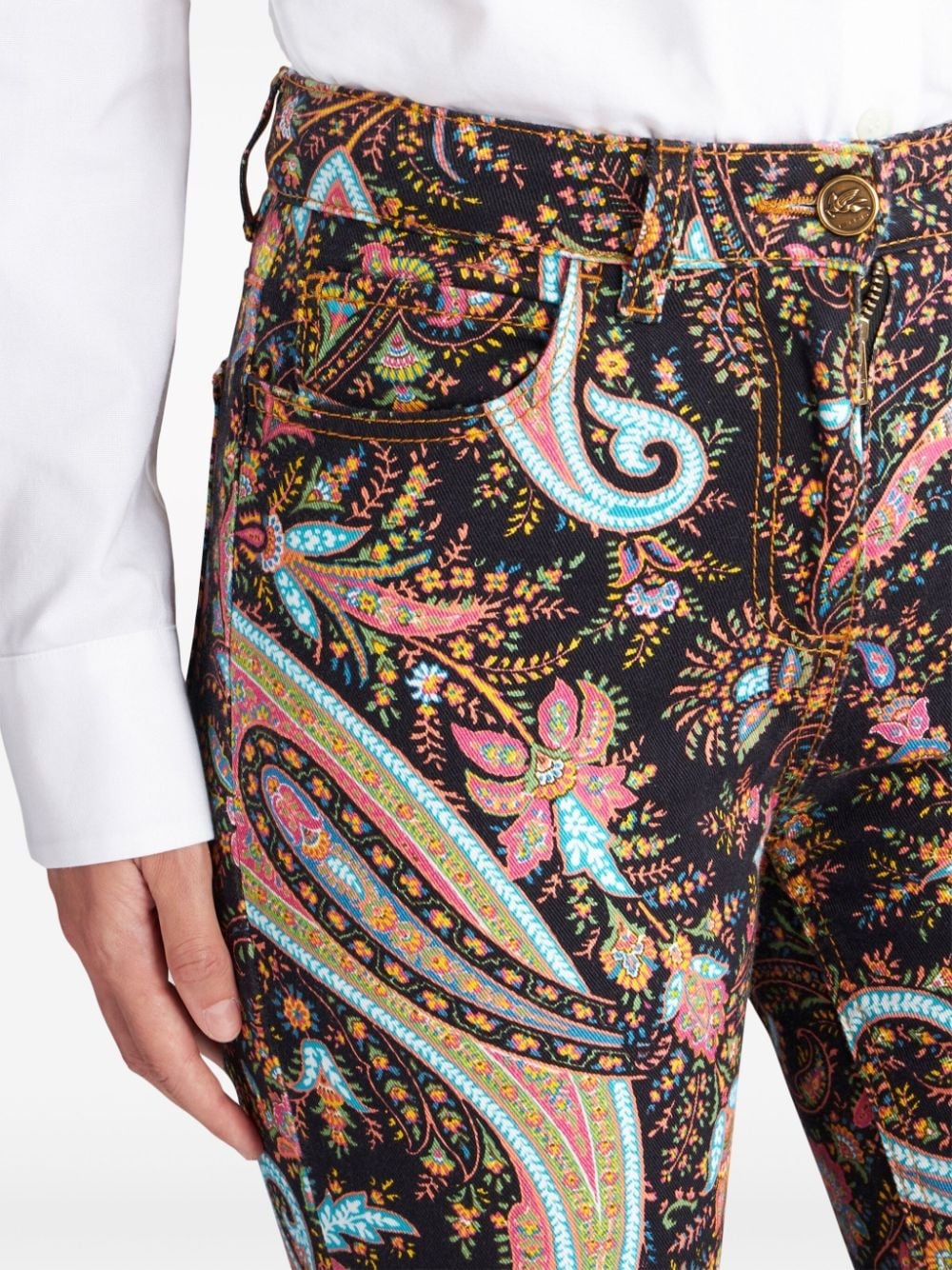 paisley-print flared trousers - 5