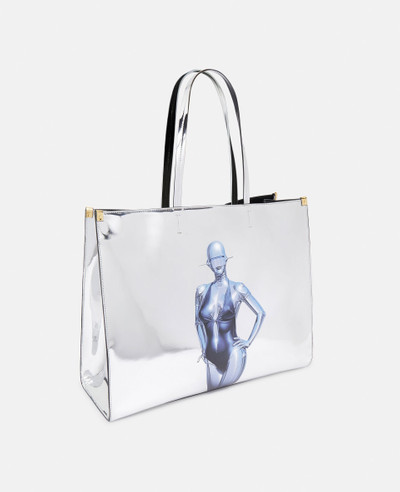 Stella McCartney Sexy Robot Graphic Mirrored Chrome-Effect Tote Bag outlook
