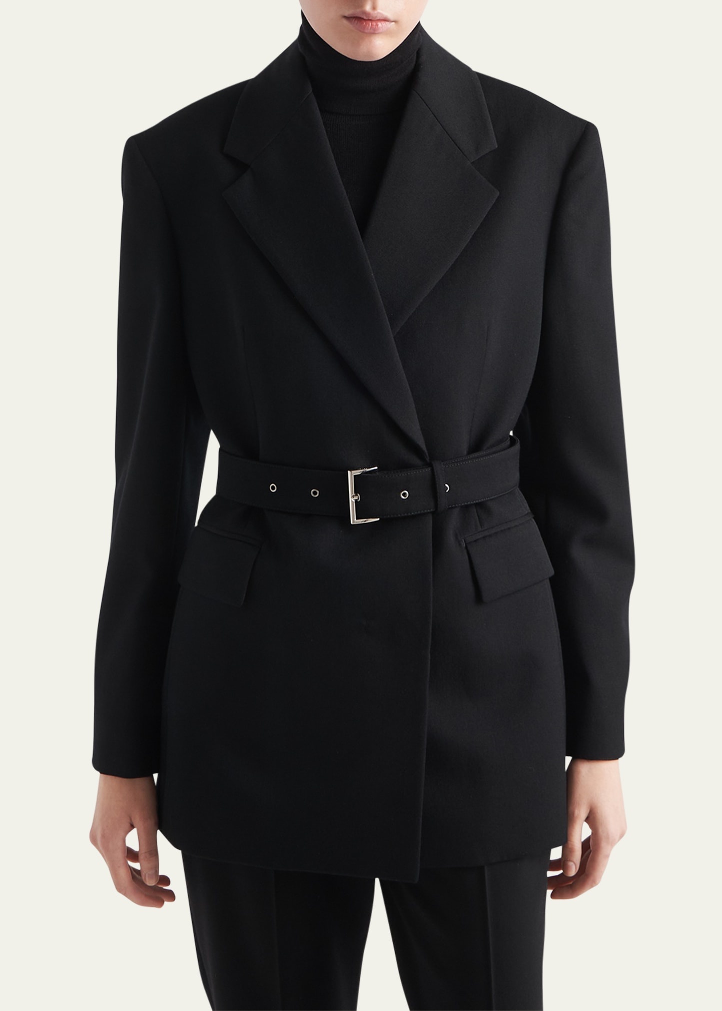 Gabardine Belted Blazer - 4