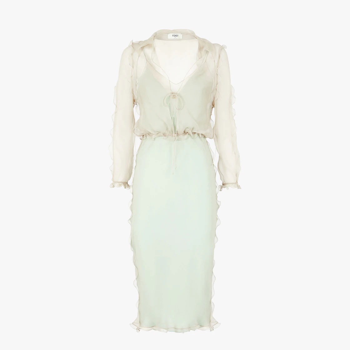 White chiffon dress - 1