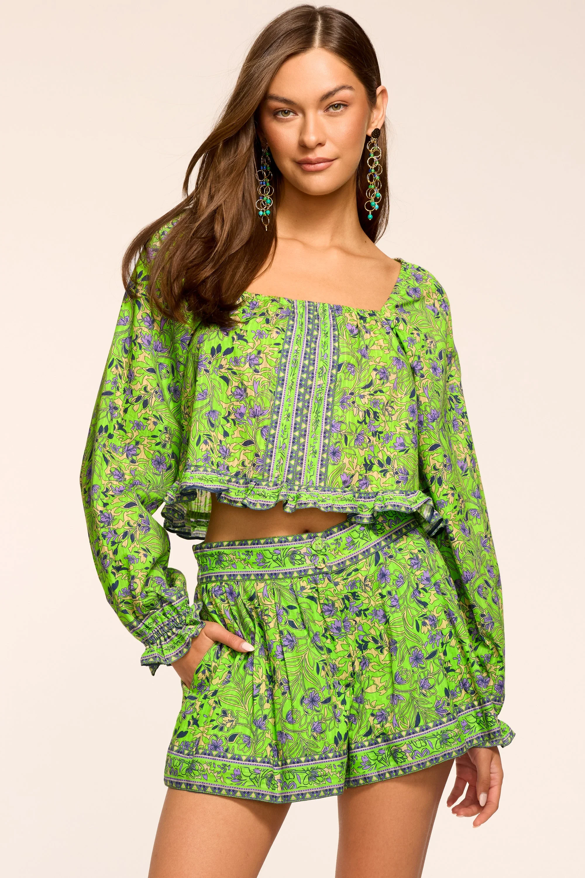 Quinn Printed Cotton Mini Short - 1
