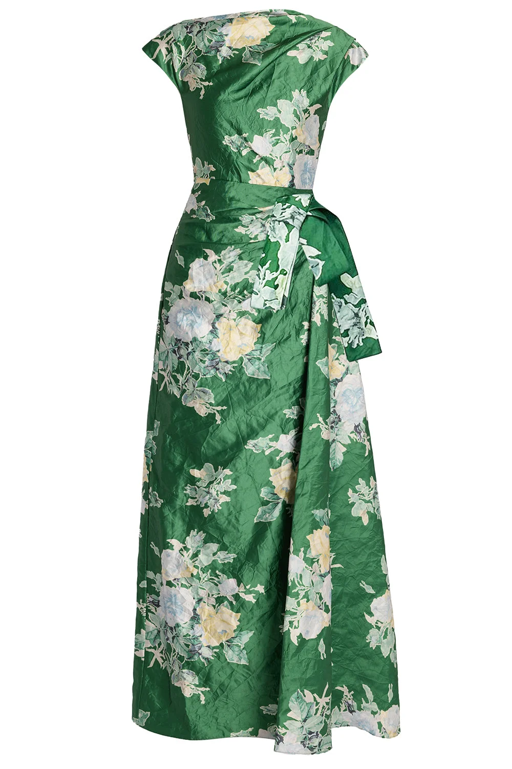Floral Textured Asymmetric Gown - 1