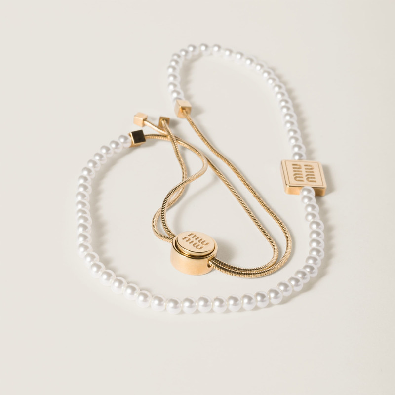 Miu Miu Pearl and metal choker outlook