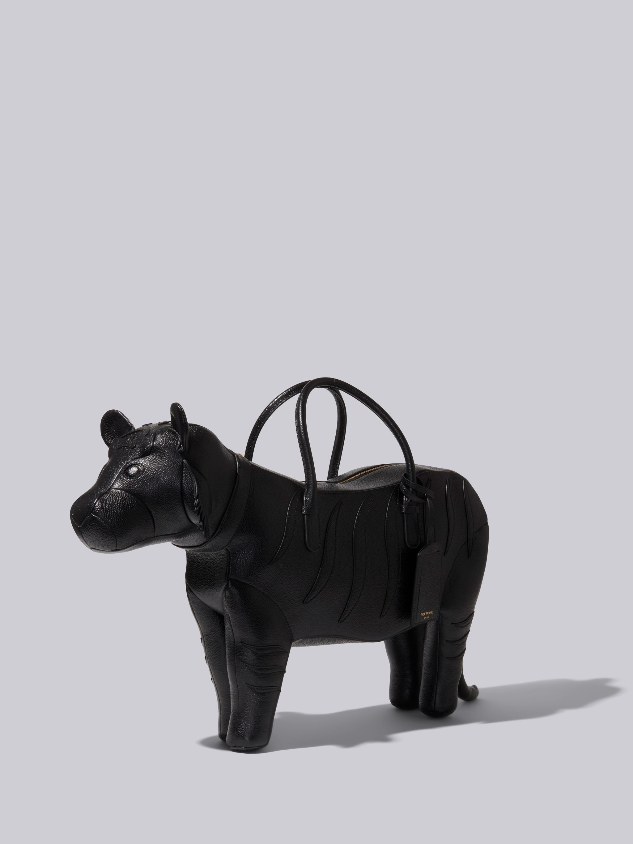 Black Pebble Grain Leather Tiger Bag - 3