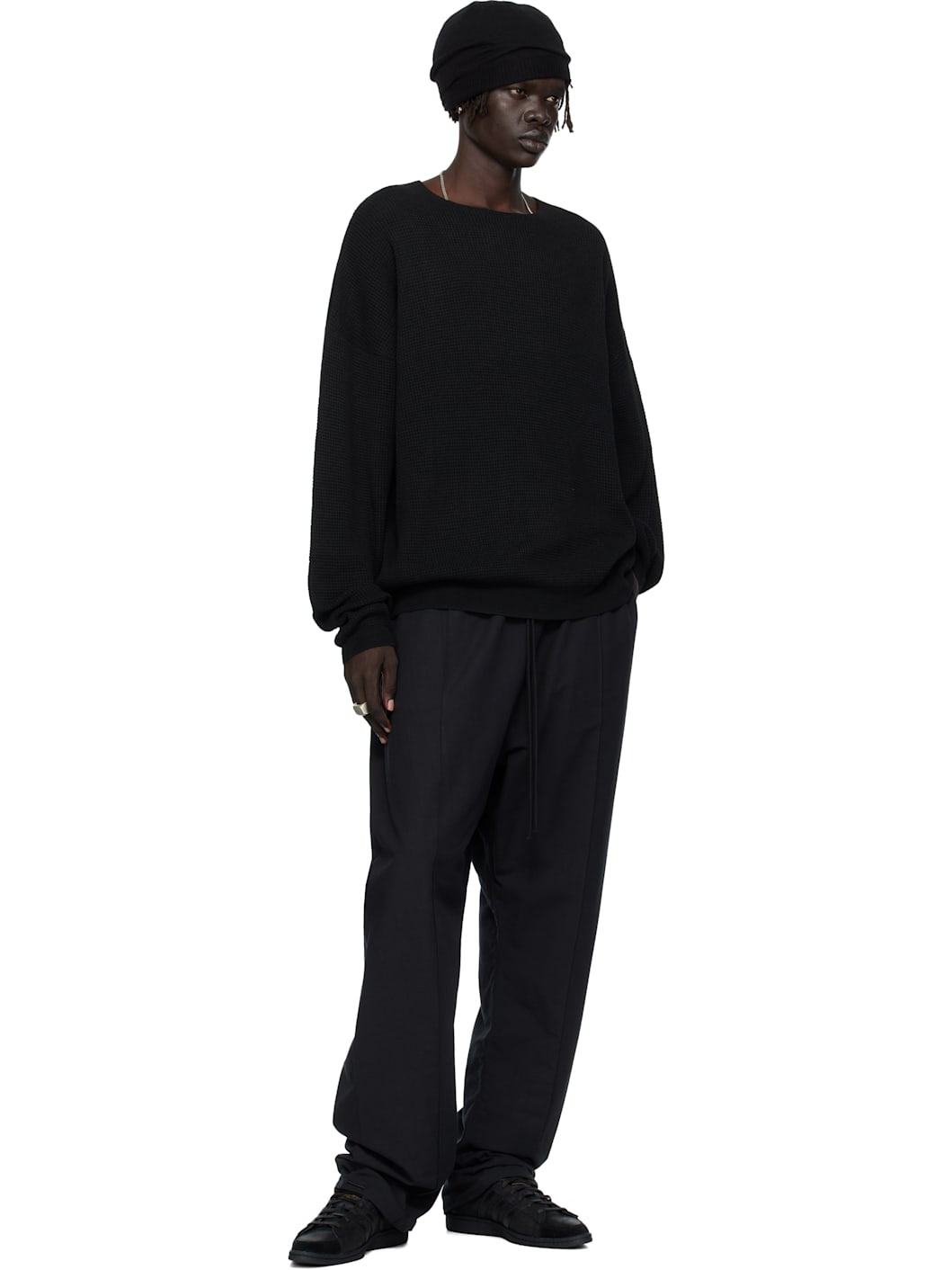 Black Oxford Relaxed Sweatpants - 4