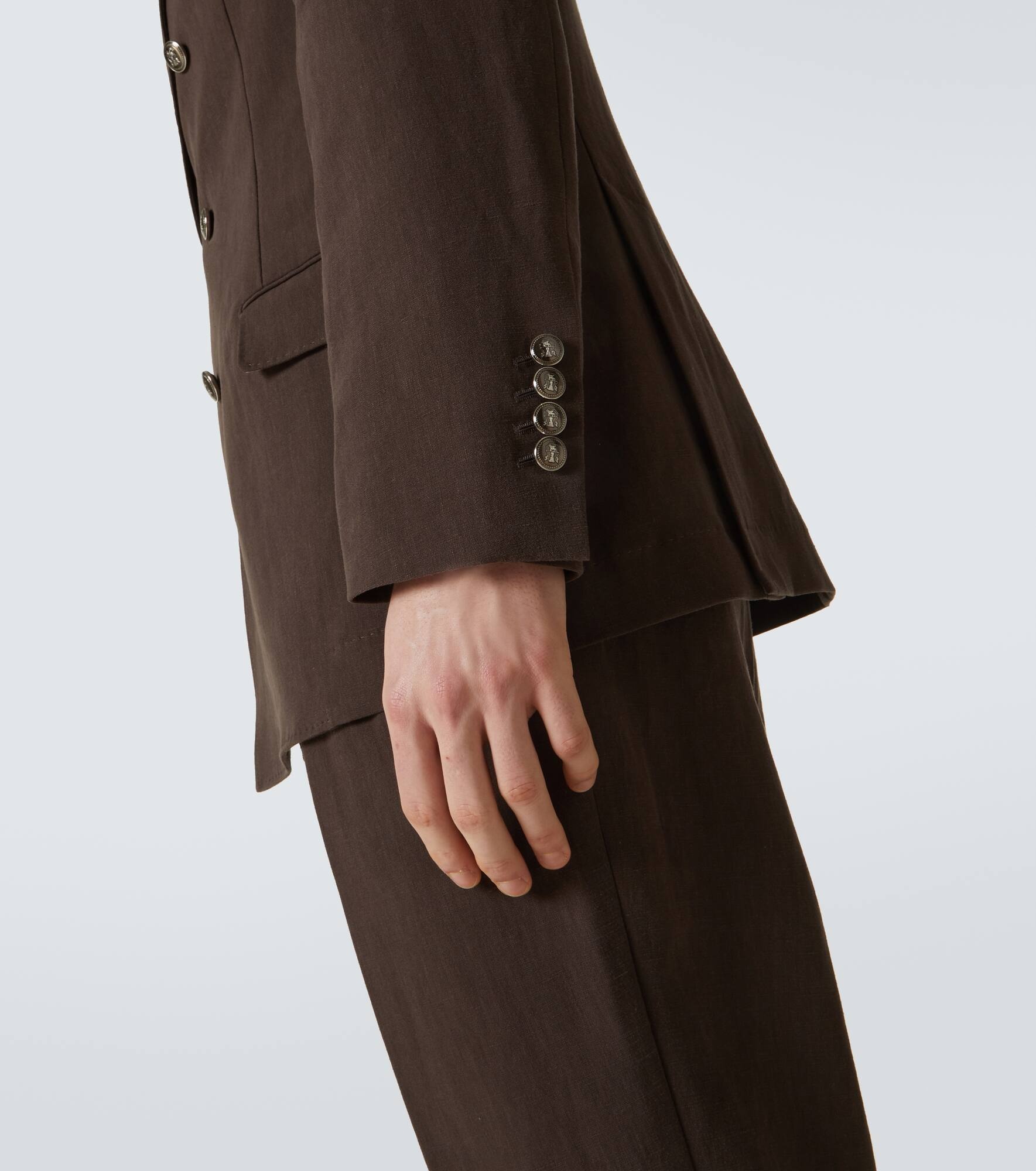 Double-breasted linen suit - 7