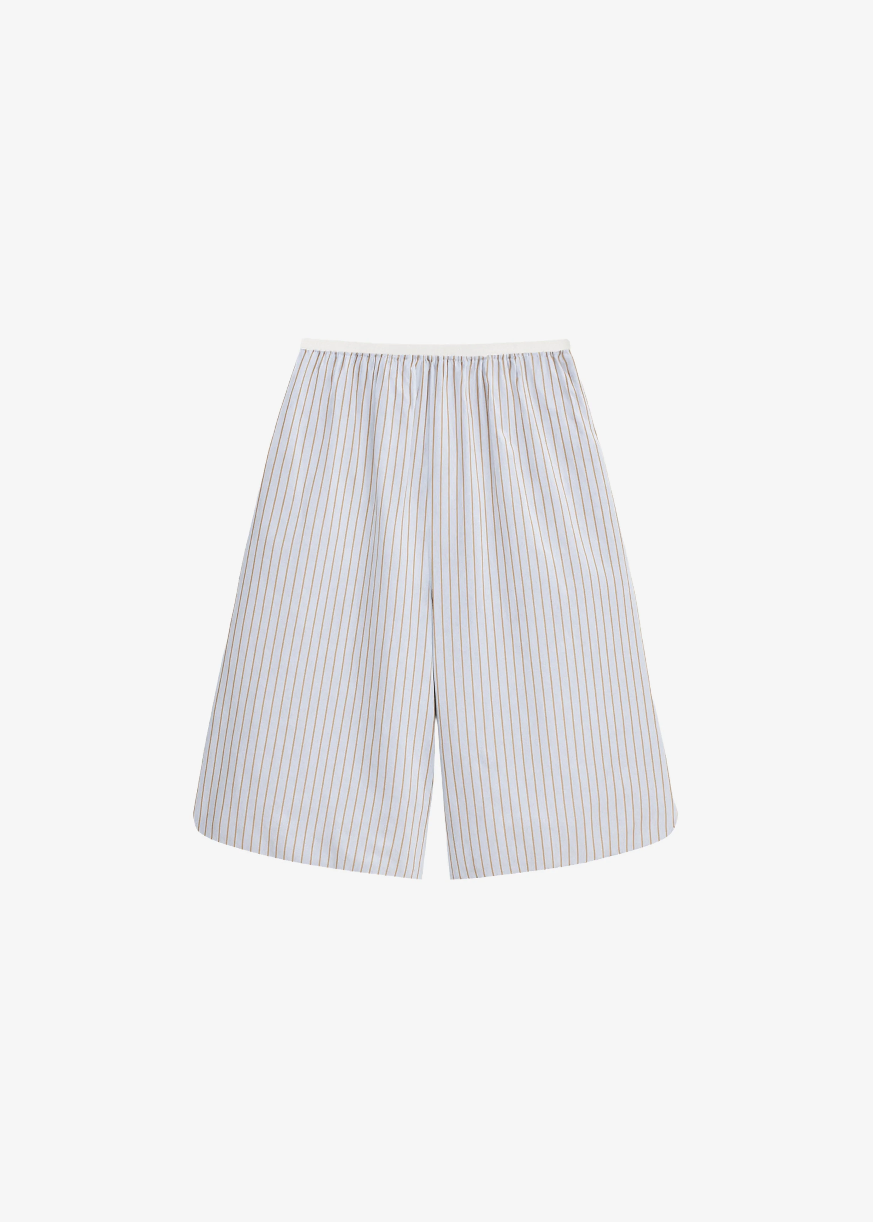Elyn Cotton Bermuda Shorts - Light Blue/Brown Stripe - 1