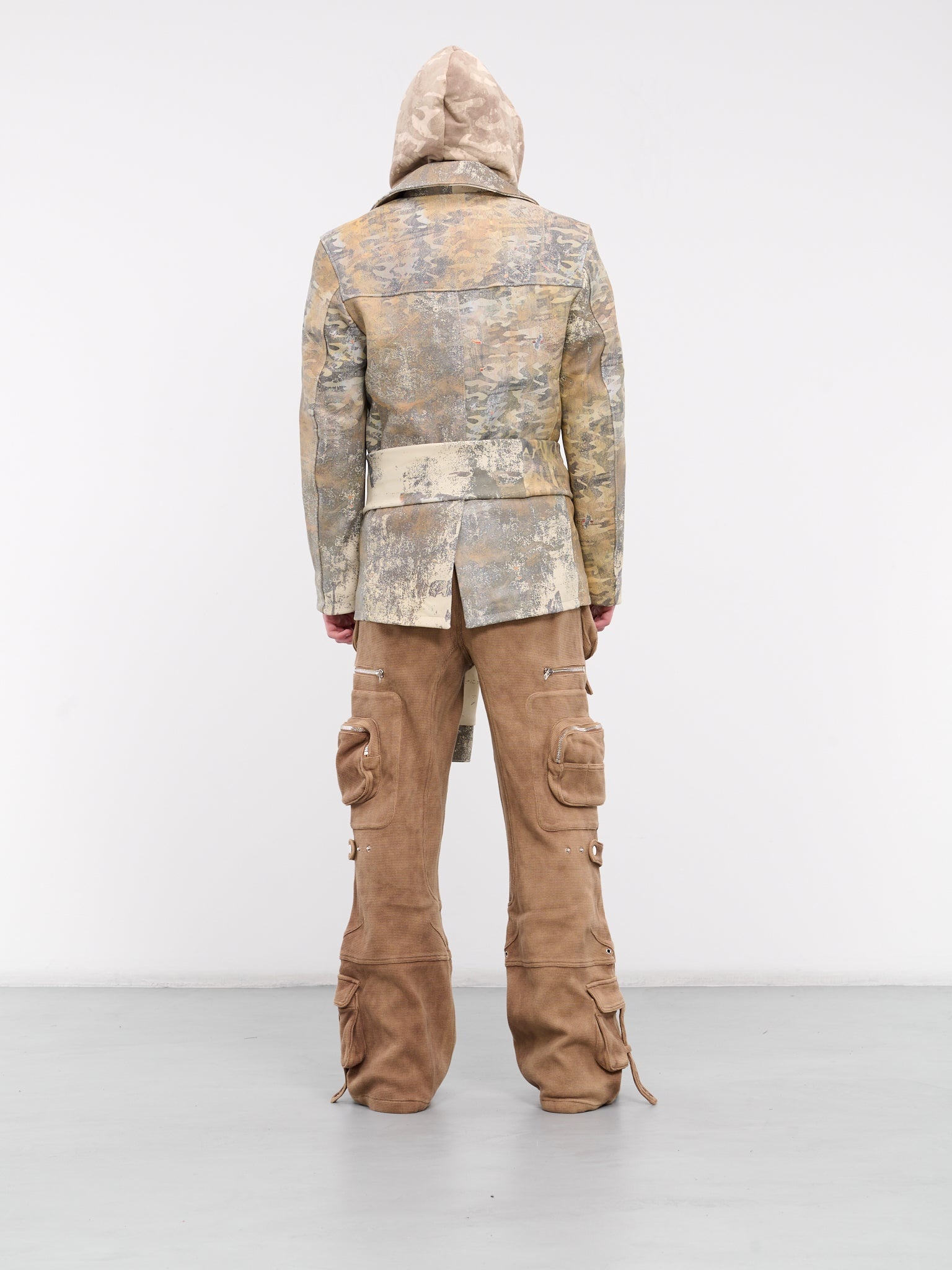 Camo Printed Leather Blazer - 3