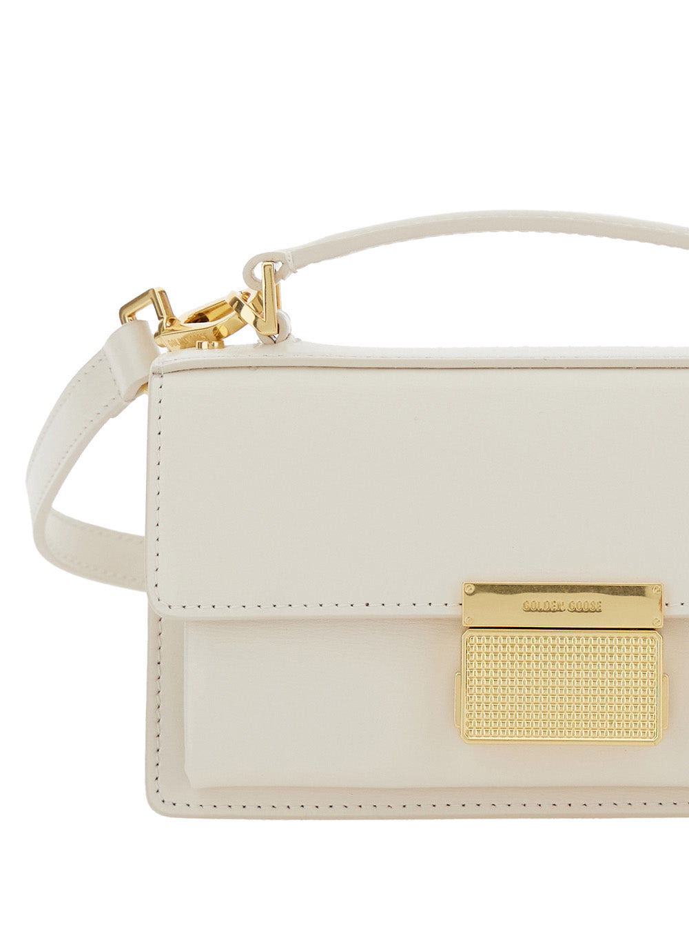 Golden Goose Women 'Venezia' White Hangbag With Adjustable And Removable Shoulder Strap And Clasp Cl - 5