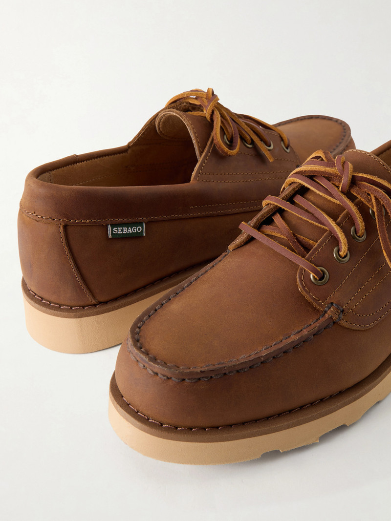 Askook Waxed-Leather Boat Shoes 5