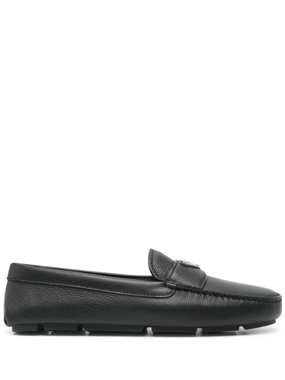 triangle-logo leather loafers - 1