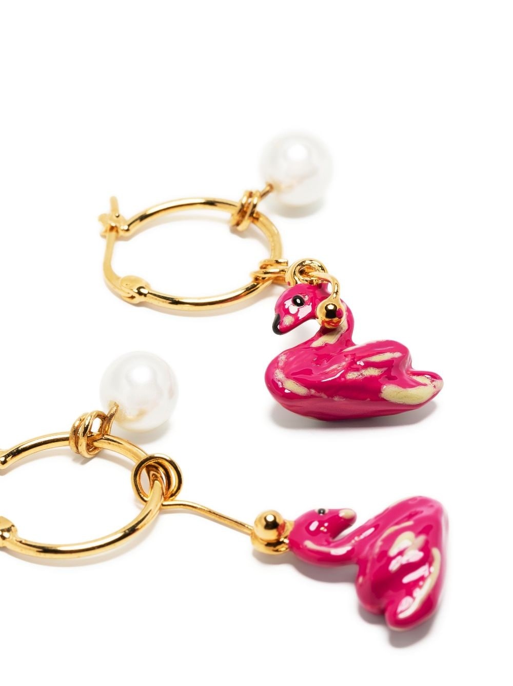 flamingo-pendant earrings - 3