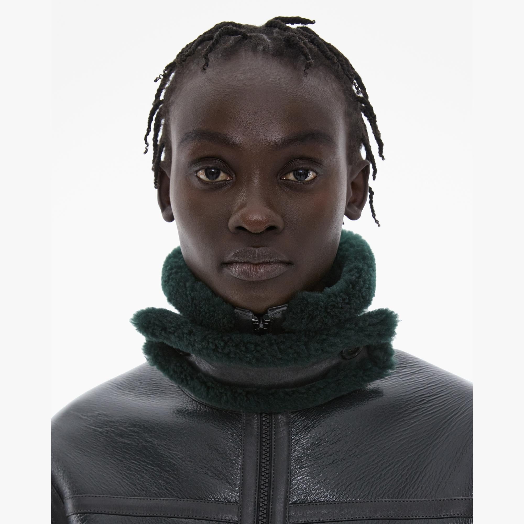 PATENT LEATHER SHEARLING COAT - 7
