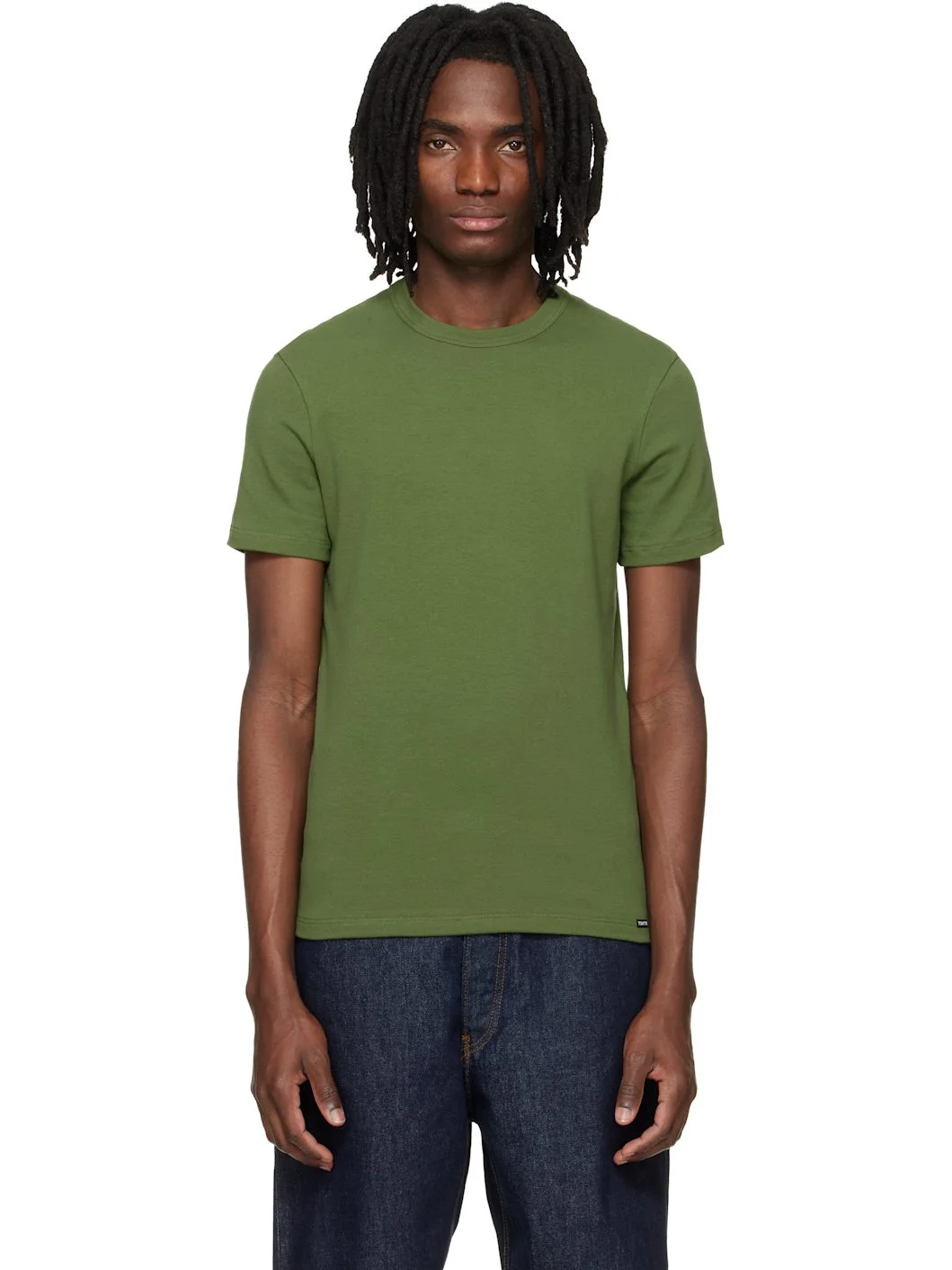 Green Cotton Crewneck T-shirt - 1