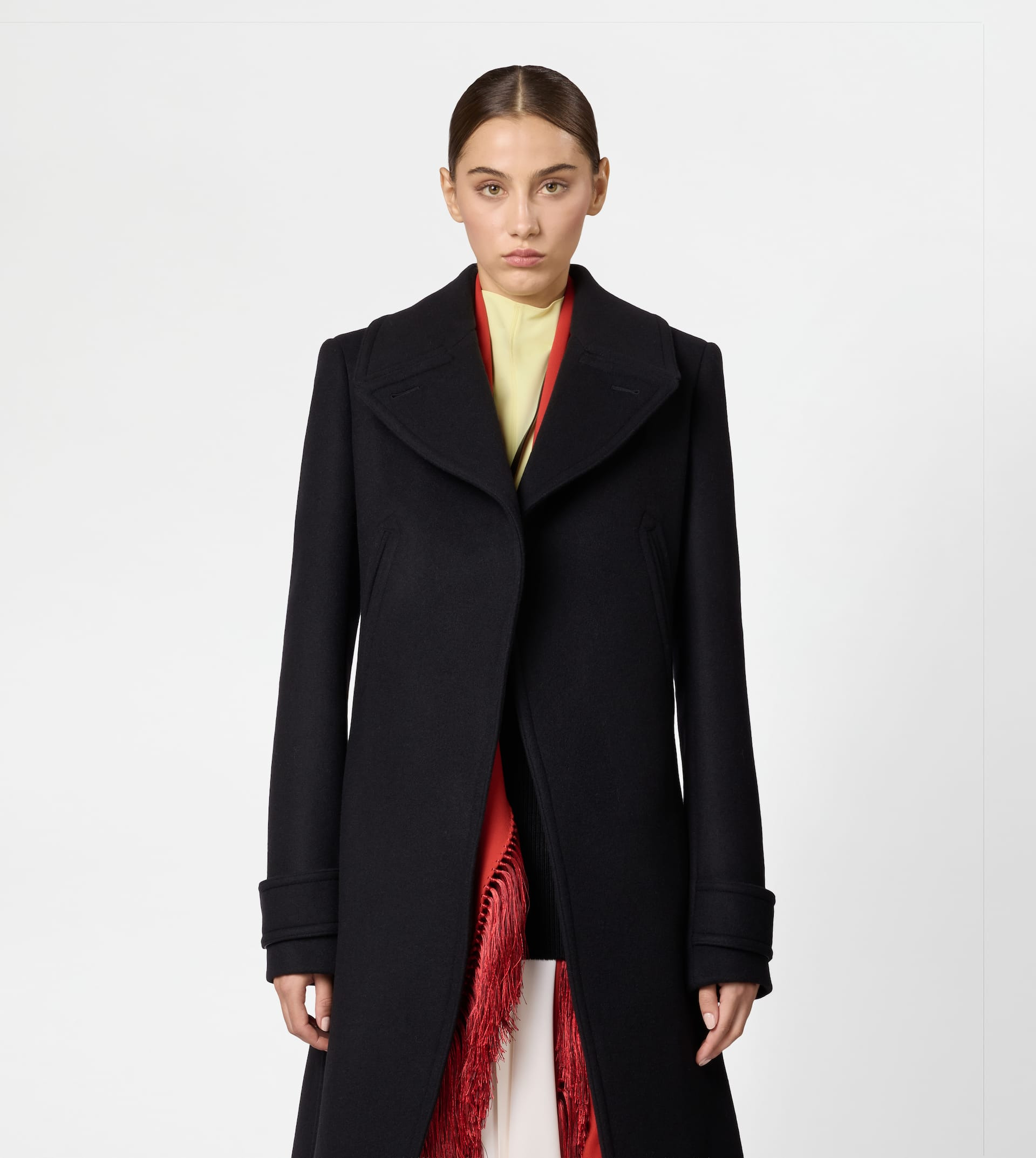 COAT IN WOOL - BLACK - 4