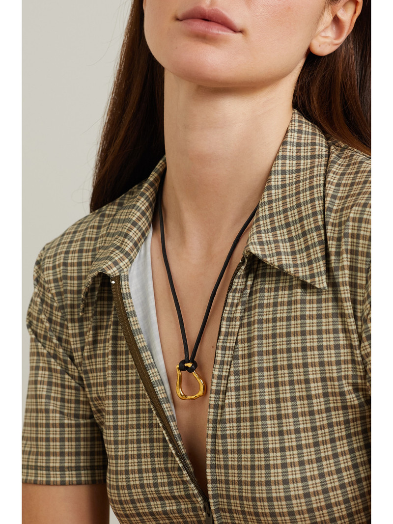 ALIGHIERI + Net Sustain The Mini Link Of Wanderlust Gold-plated Cord Necklace outlook