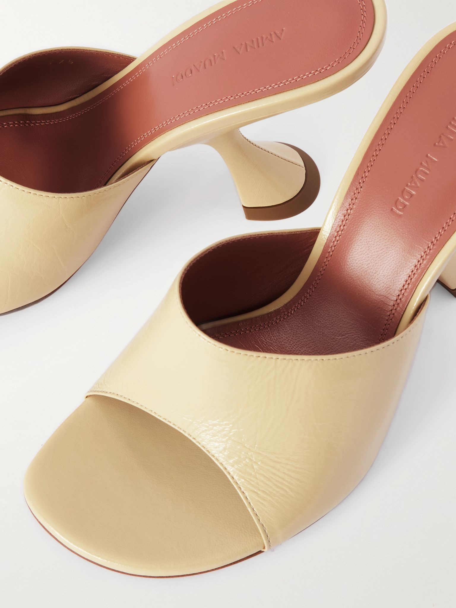 Taylor patent-leather mules Beige - 4