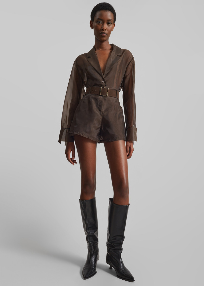 Lise Sheer Shorts - Brown 3