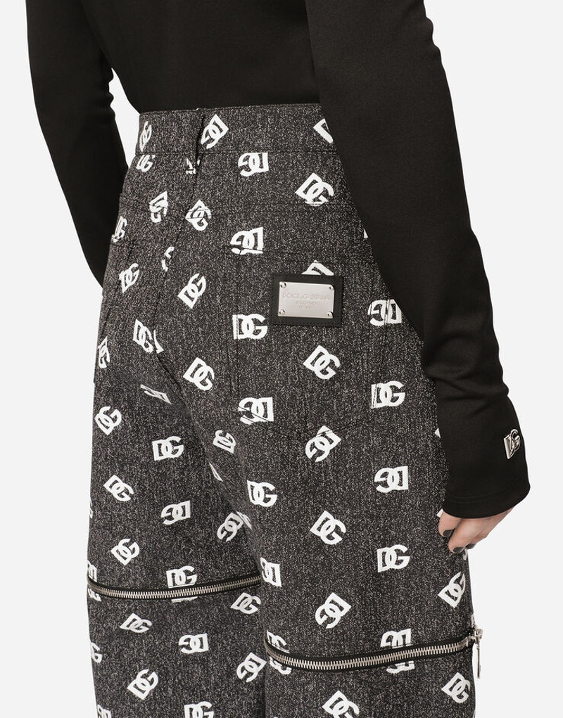 Jacquard pants with denim-effect DG logo 5