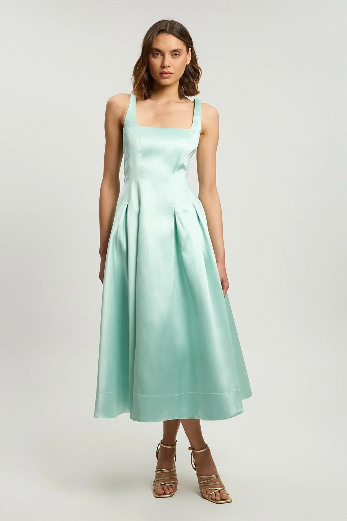 Twill Prom Woven Midi Dress - 1