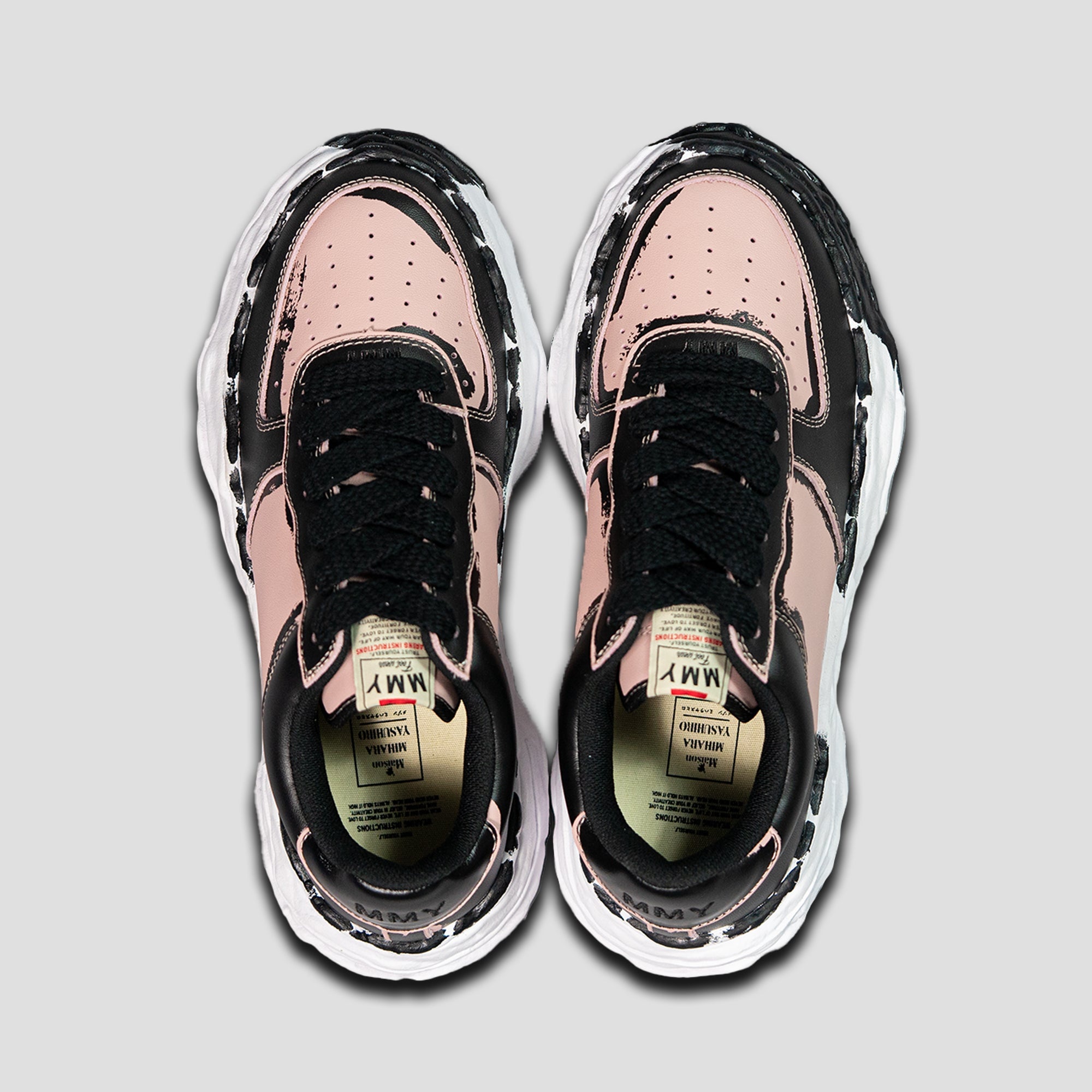 WAYNE OG SOLE LOW-TOP PAINTED LEATHER SNEAKERS - 3