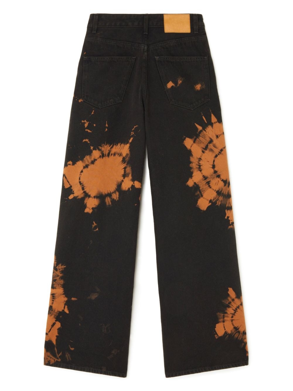 abstract-pattern wide leg jeans - 7