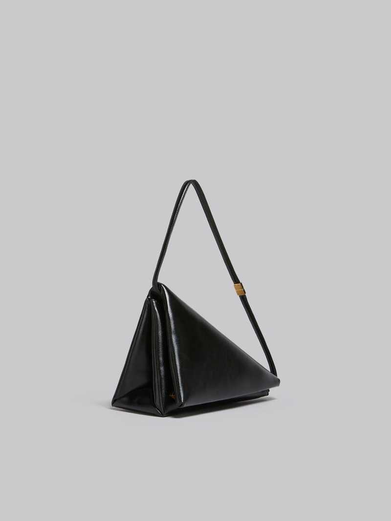 BLACK LEATHER PRISMA TRIANGLE BAG 6