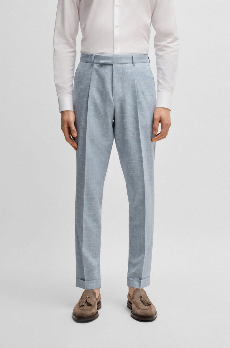 SLIM-FIT SUIT IN CHECKED WOOL, SILK AND LINEN 6