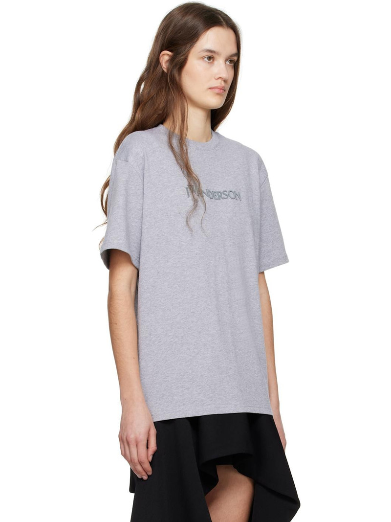 Gray Flocked Logo T-shirt 2