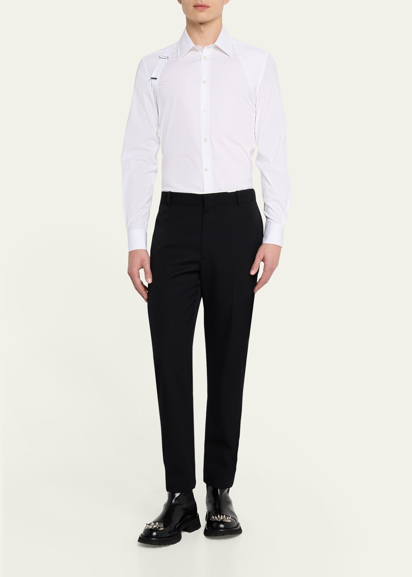 Men's Logo-Tape Harness Dress Shirt - 2