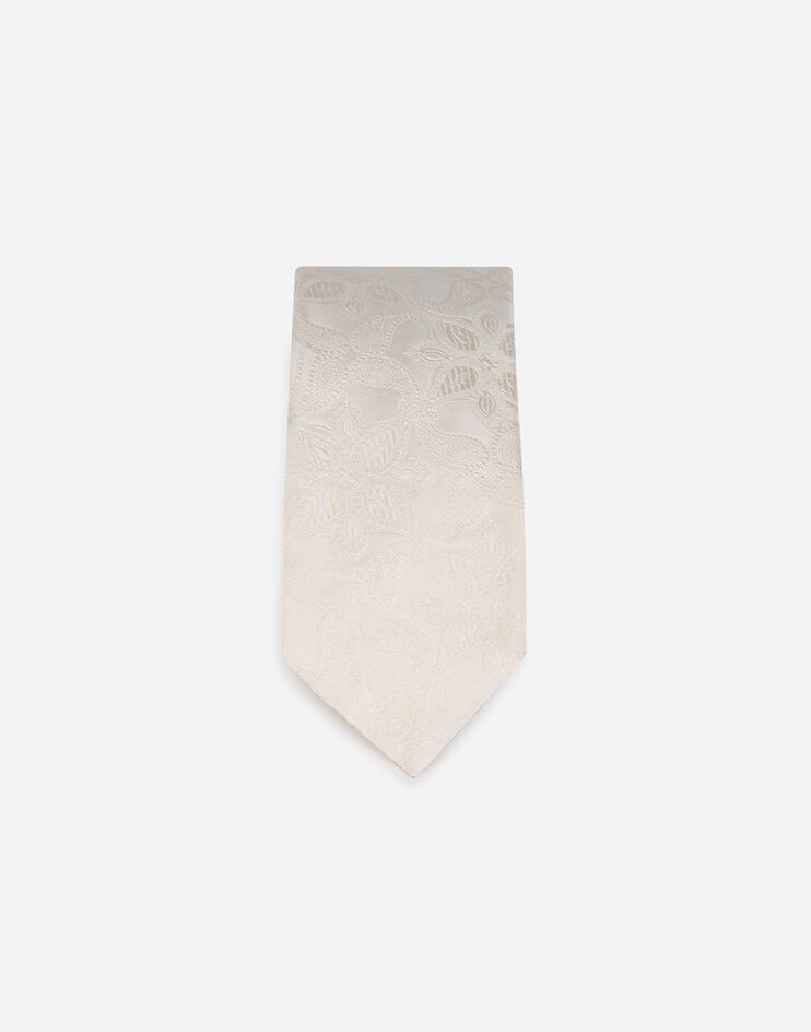 Tie-print silk jacquard blade tie (6 cm) - 2